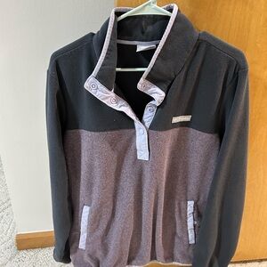 Columbia Black and Purple Snap Pullover